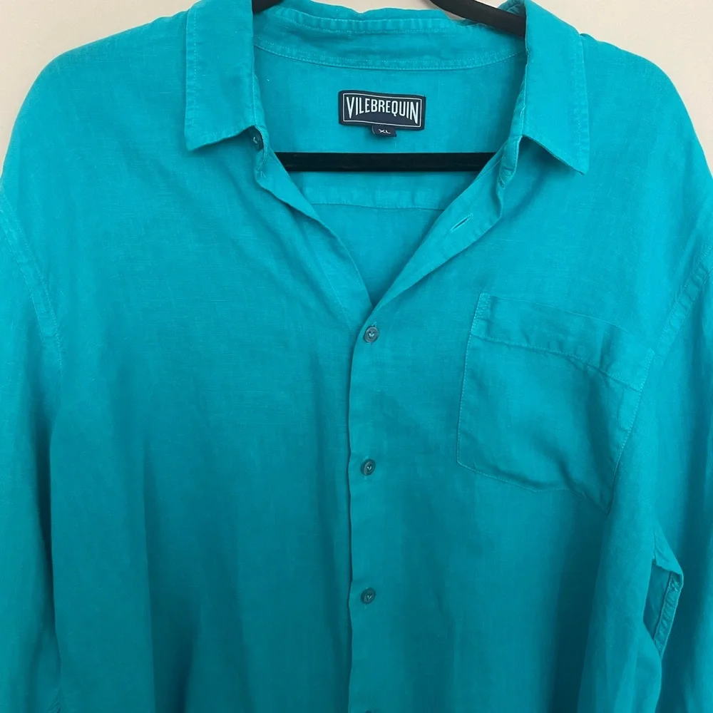 Vilebrequin Men's Turquoise Casual Button Down Shirt - Picture 2 of 7